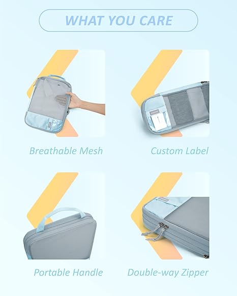 BAGSMART 6 Set Compression Packing Cubes - Lightweight Travel Essentials, Durable Luggage Organizer - Image 2