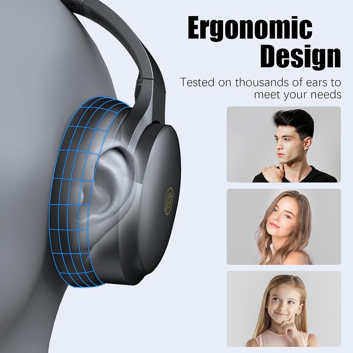 Active Noise Cancelling Headphones, 100H Playtime Headphones Wireless Bluetooth, Bluetooth Headphone with Mic, Over Ear Wireless Headphone with Deep Bass,Fast Charging for Travel (Midnight) - Image 4
