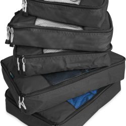 Packing Cube System - Durable 5 Piece Weekender Plus Set (Black)